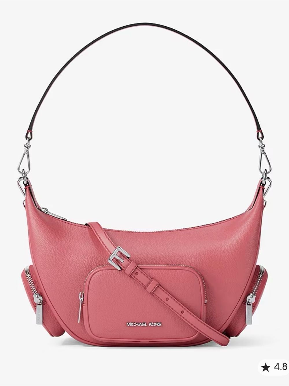 NWT Michael Kors Merritt Shoulder/Crossbody Sling Bag in Hibiscus Leather